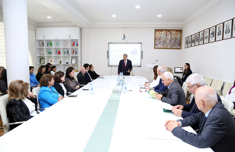 Azərbaycanı Tədqiq və Tətəbbö Cəmiyyətinin yaradılmasının 100 illik yubileyinə həsr olunmuş tədbir keçirilib