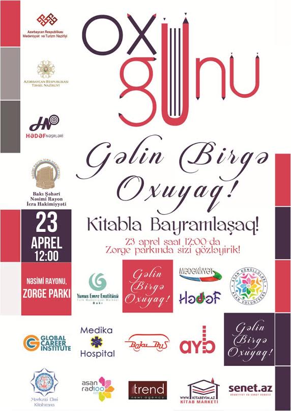 Aprelin 23-də Azərbaycanda kütləvi “Oxu Günü”  keçiriləcək