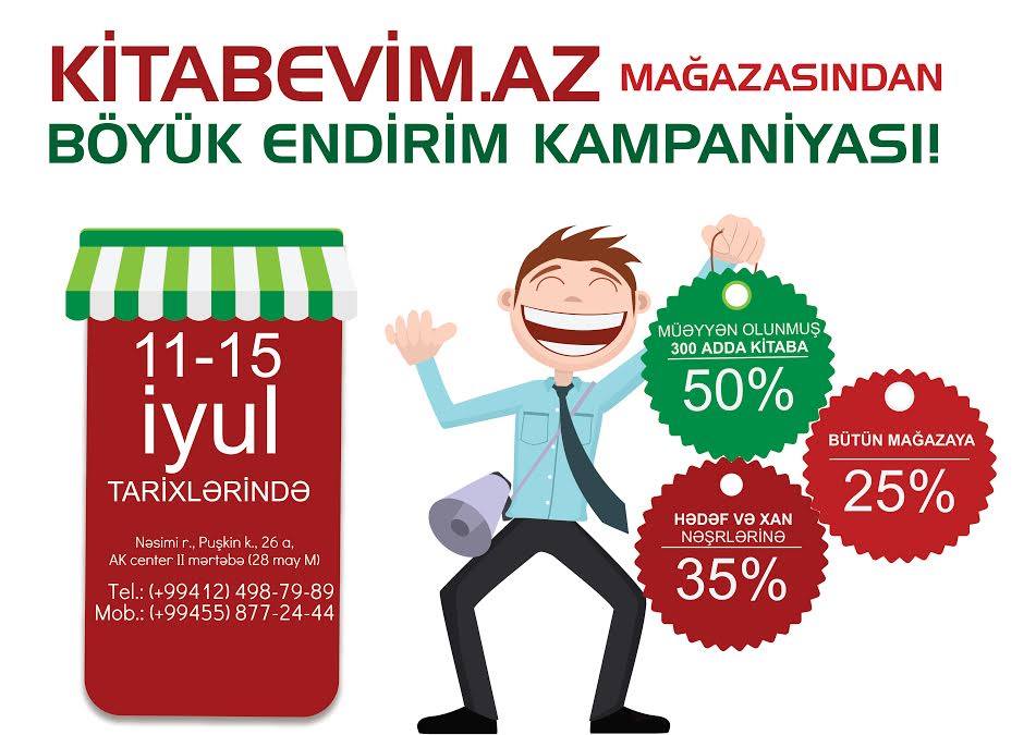 Kitabevim.az-da şok endirim kampaniyası