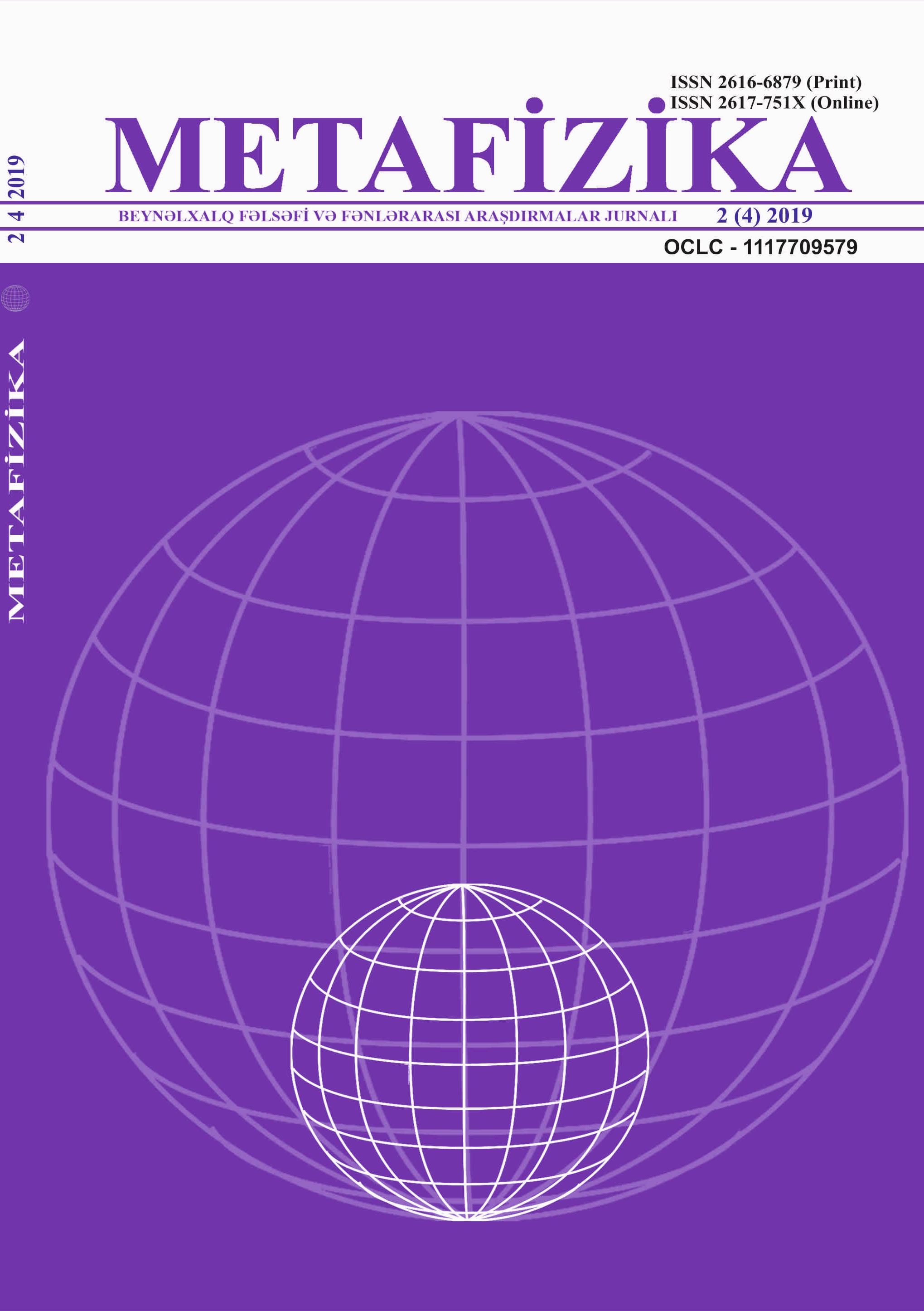 “Metafizika” (ISSN 2616-6879) jurnalının 2019/4 sayı nəşr edilib