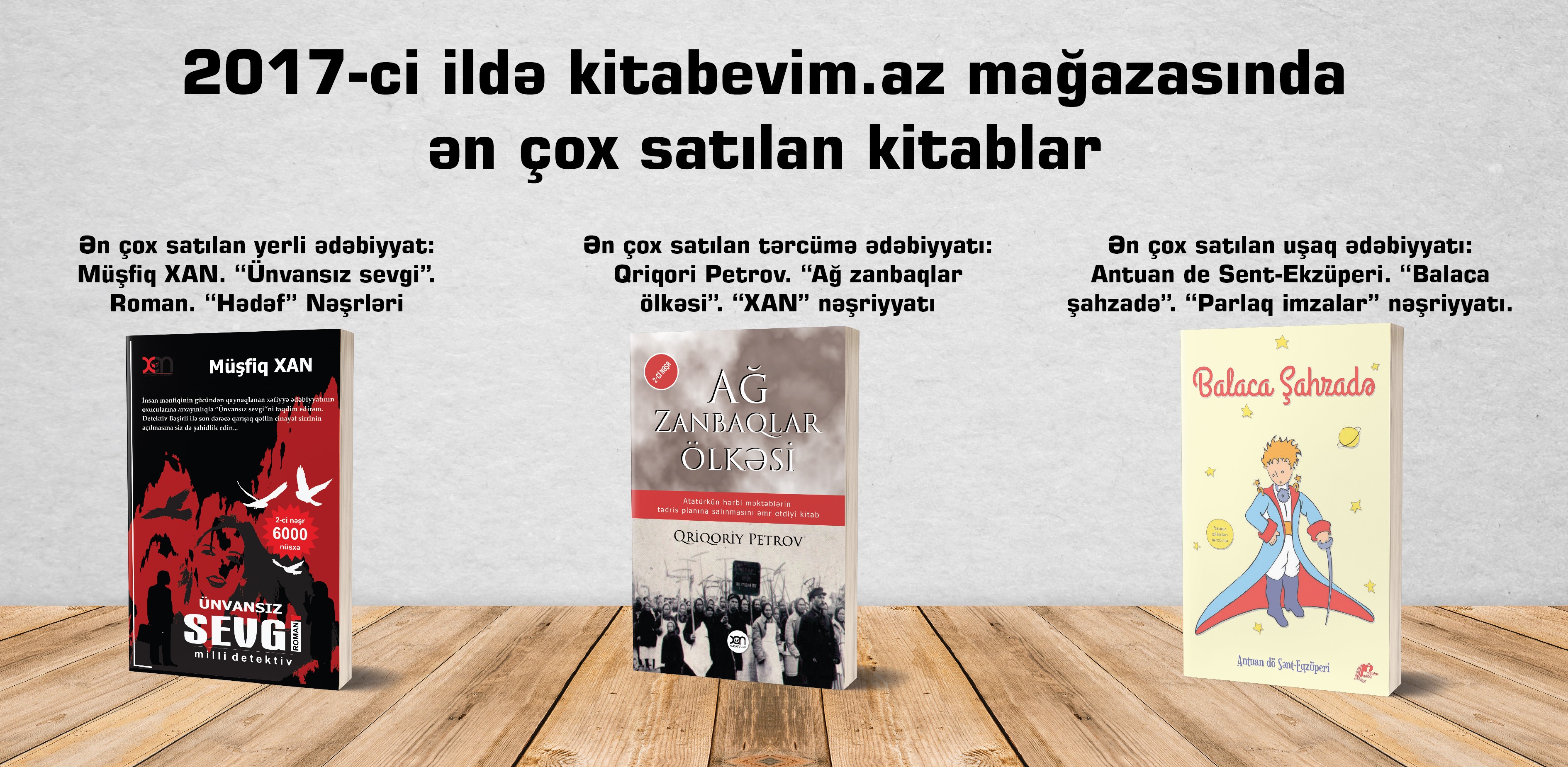 Kitabevim.az-da 2017-ci ildə ən çox satılan kitablar