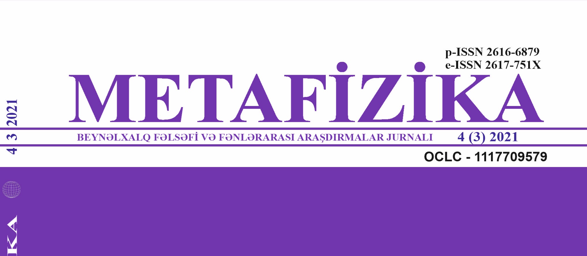“Metafizika” jurnalının 2021/3-cü sayı işıq üzü görüb