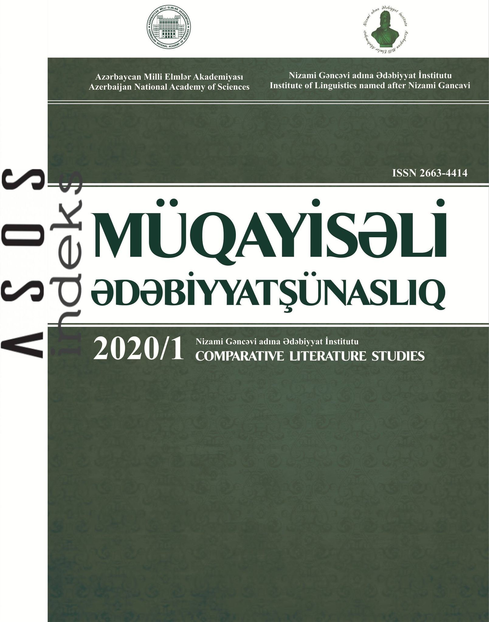 “Müqayisəli ədəbiyyatşünaslıq” jurnalı “ASOS indeks” beynəlxalq indeksləmə bazasına daxil edilib
