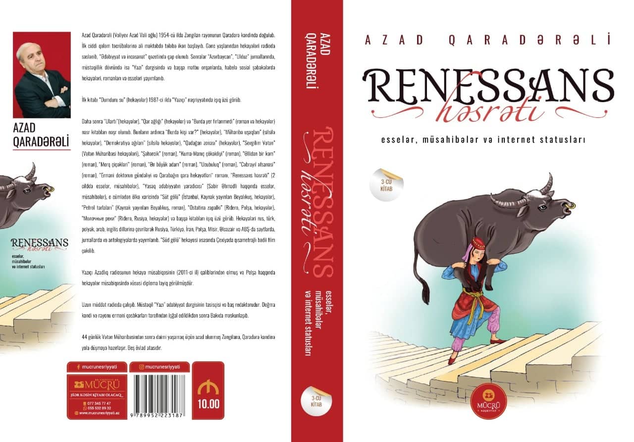 Azad Qaradərəlinin “Renessans həsrəti” kitabının 3-cü cildinin təqdimatı olacaq