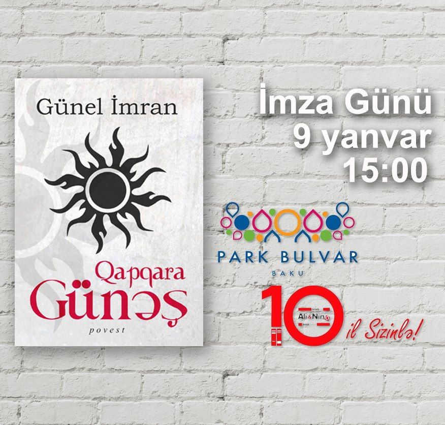 Günel İmranın \"Qapqara günəş\" kitbının imza günü keçiriləcək