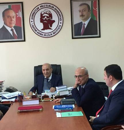 Türk Dil Qurumunun rəhbəri Nəsimi adına Dilçilik İnstitutunda olub