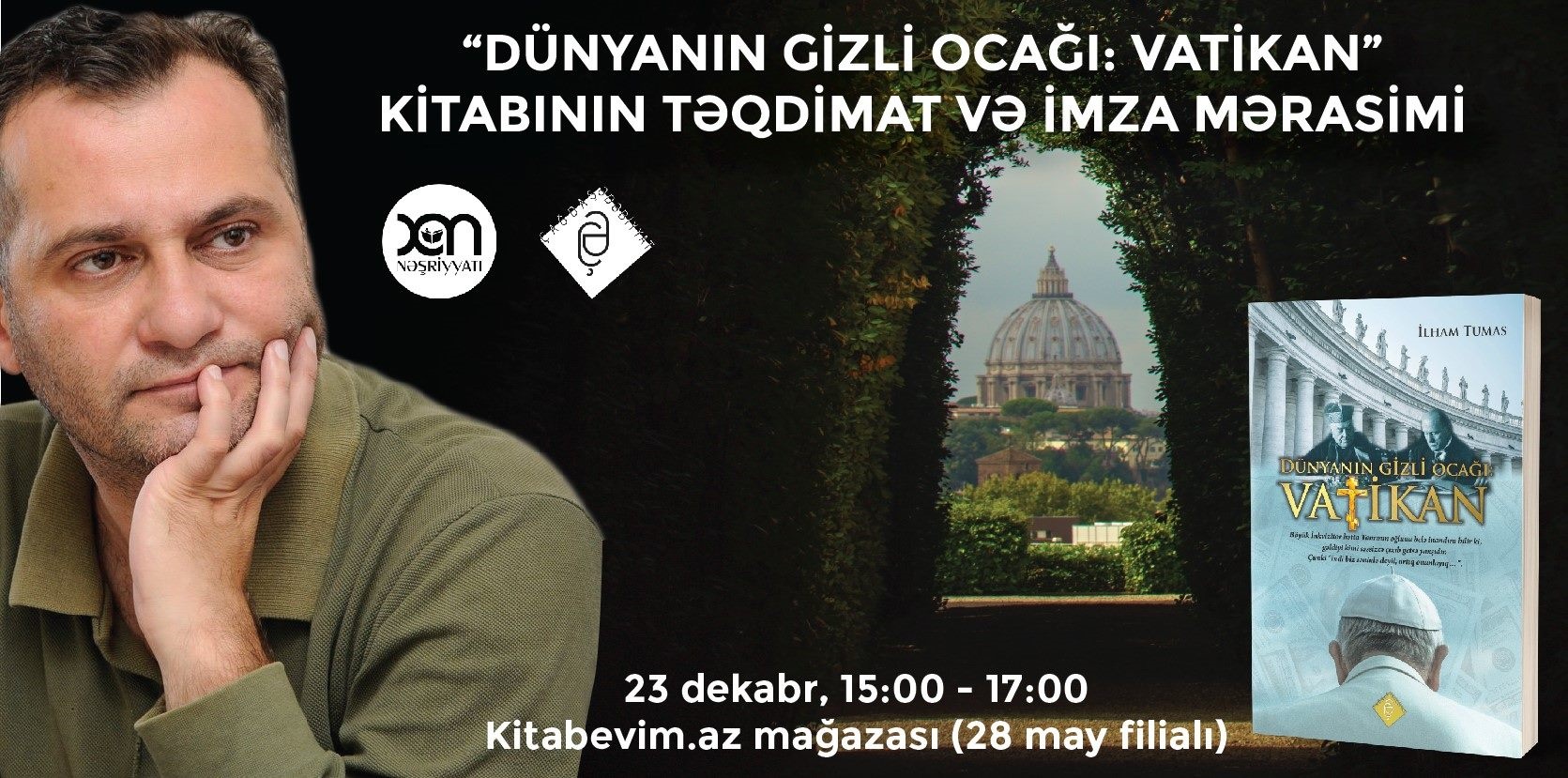 “Dünyanın gizli ocağı: Vatikan” kitabı təqdim ediləcək