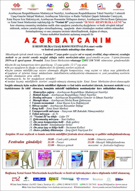 Xətai Sənət Mərkəzi “Nəsimi ili” çərçivəsində rəsm müsabiqəsi elan edib