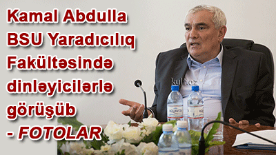 Kamal Abdulla BSU Yaradıcılıq Fakültəsində dinləyicilərlə görüşüb - <span>FOTOLAR</span><br>