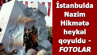 <span>İstanbulda Nazim Hikmətə heykəl qoyuldu - <span>FOTOLAR</span></span>