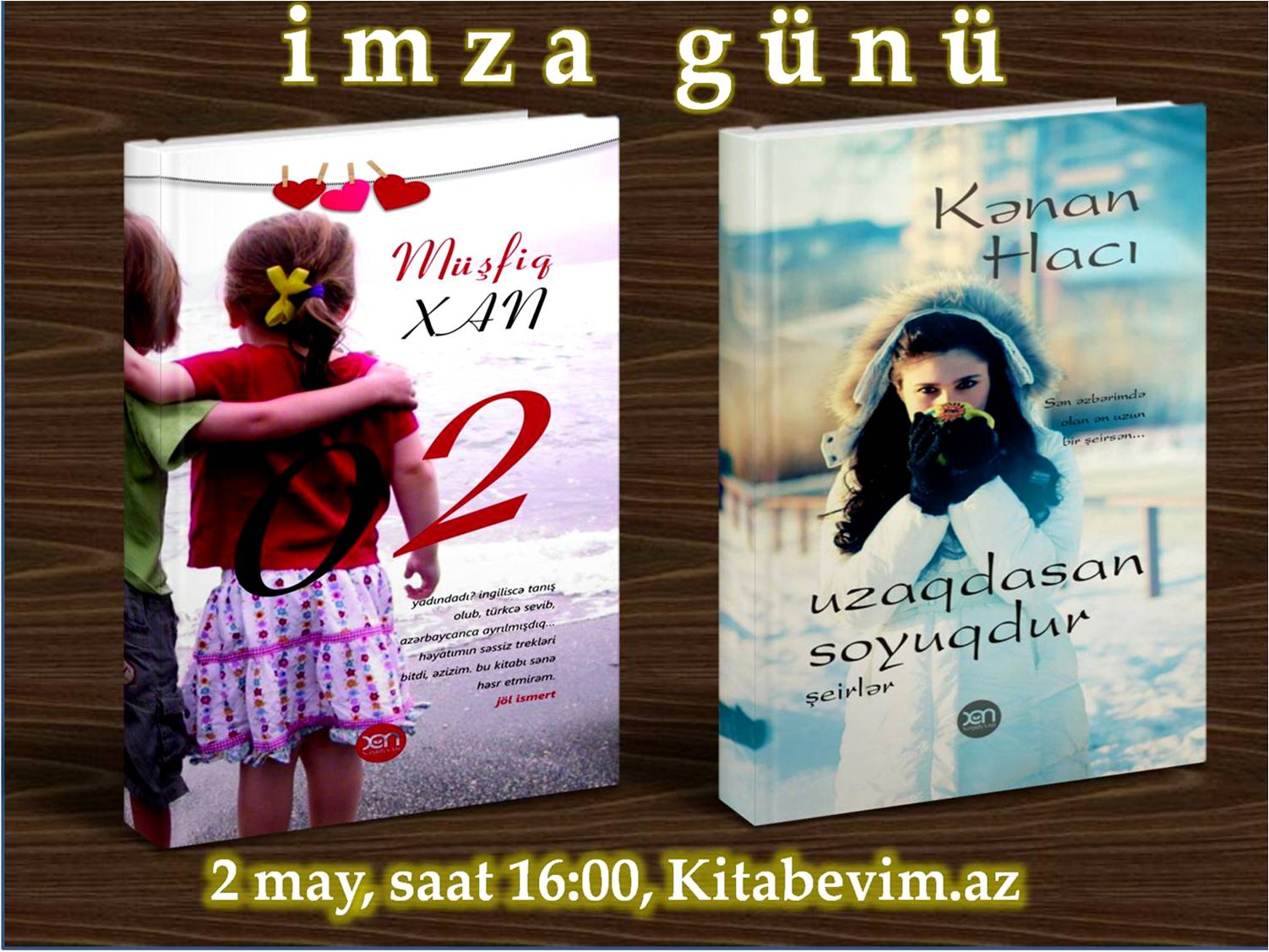 Kənan Hacı və Müşfiq Xanın yeni kitablarının imza günü keçiriləcək<br>