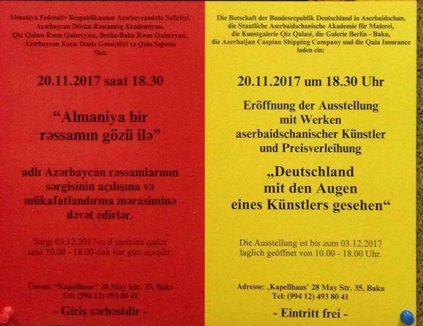 Bakıda “Almaniya bir rəssamın gözü ilə” sərgisi açılacaq