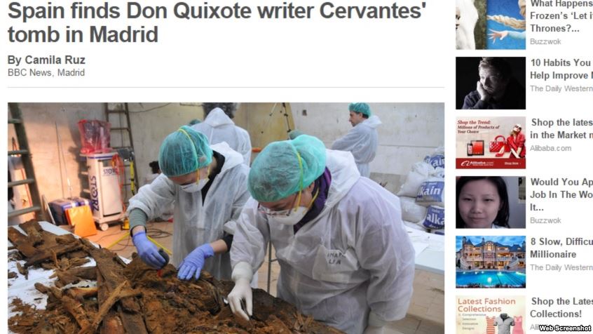 Servantesin qəbrinin tapıldığı elan edildi