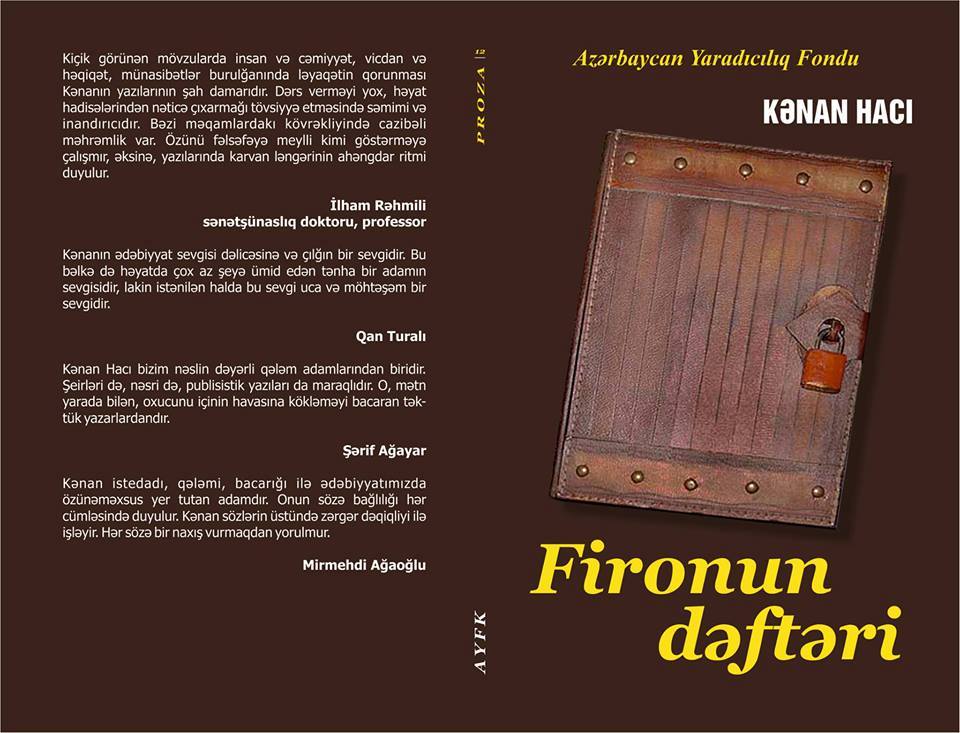 Kənan Hacının imza günü olacaq - “Fironun dəftəri”