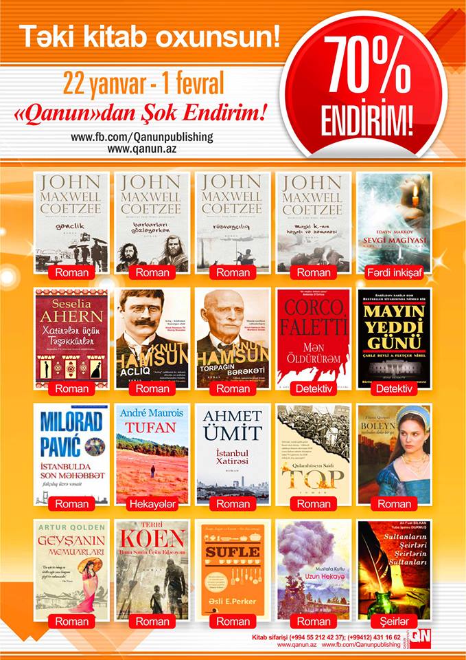 “Qanun” nəşriyyatı” endirim kampaniyasına başladı