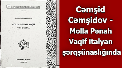 Cəmşid Cəmşidov - Molla Pənah Vaqif italyan şərqşünaslığında