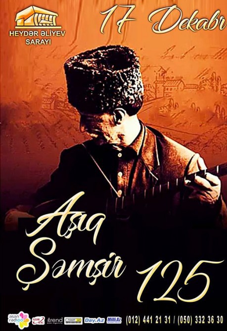 Heydər Əliyev Sarayında Aşıq Şəmşirin anadan olmasının 125 illiyi qeyd ediləcək